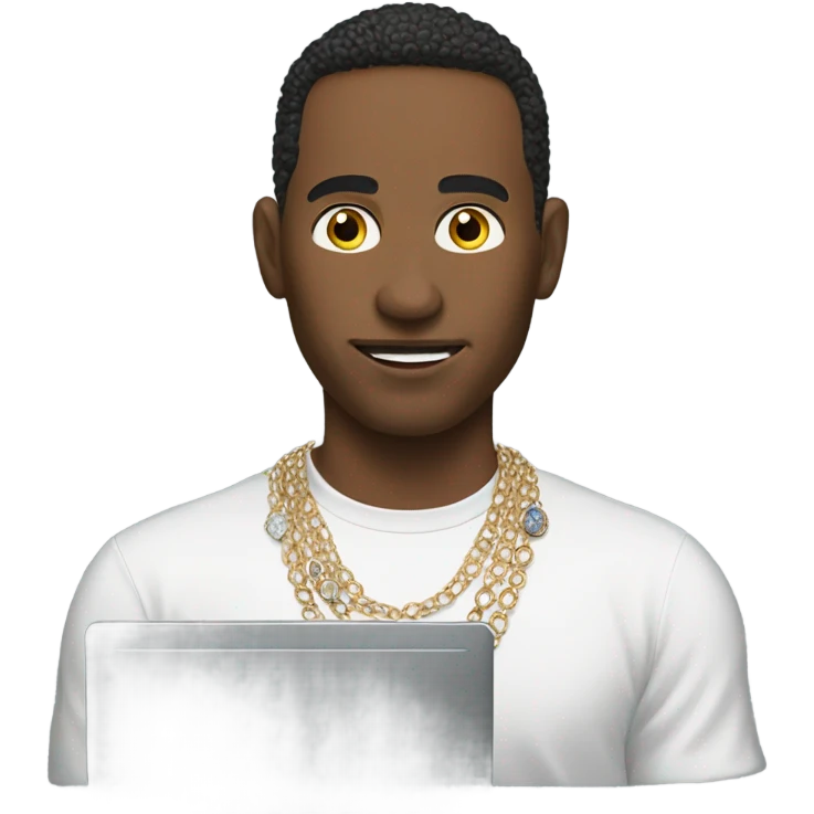 same male portrait with jewelry but on computer emoji