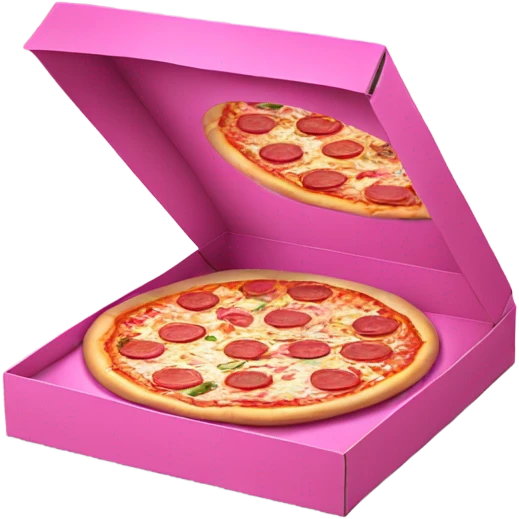Realistic empty Pink open top pizza box. emoji