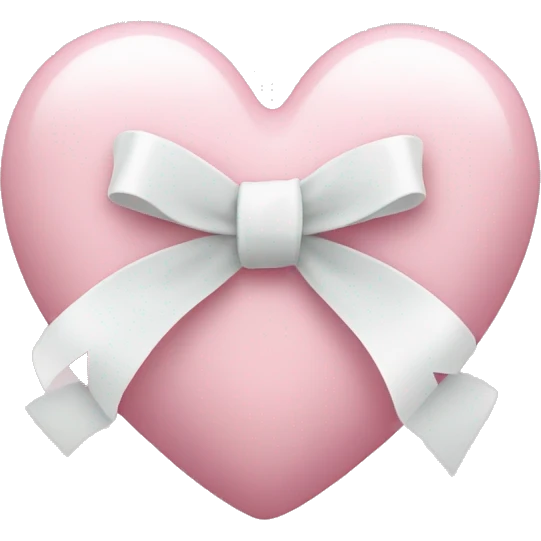 Pastel pink heart with white bow emoji