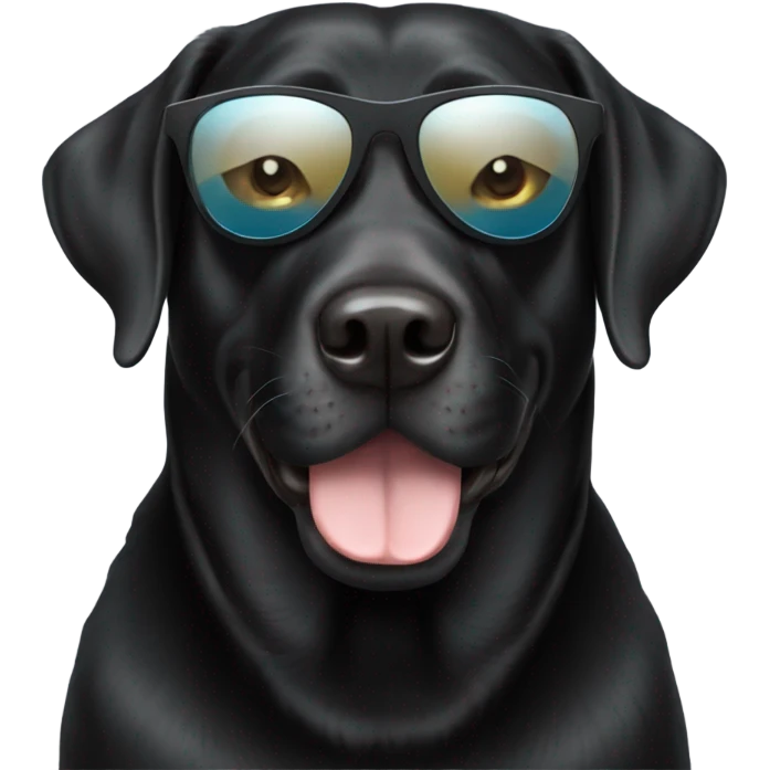 Black English Labrador with sunglasses on emoji