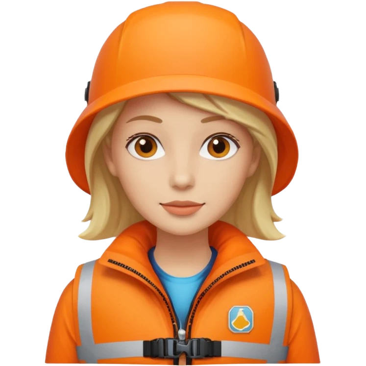 female wearing life jacket emoji