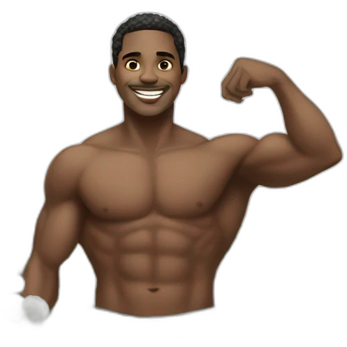 a shirtless black man in a field picking cotton, smiling emoji