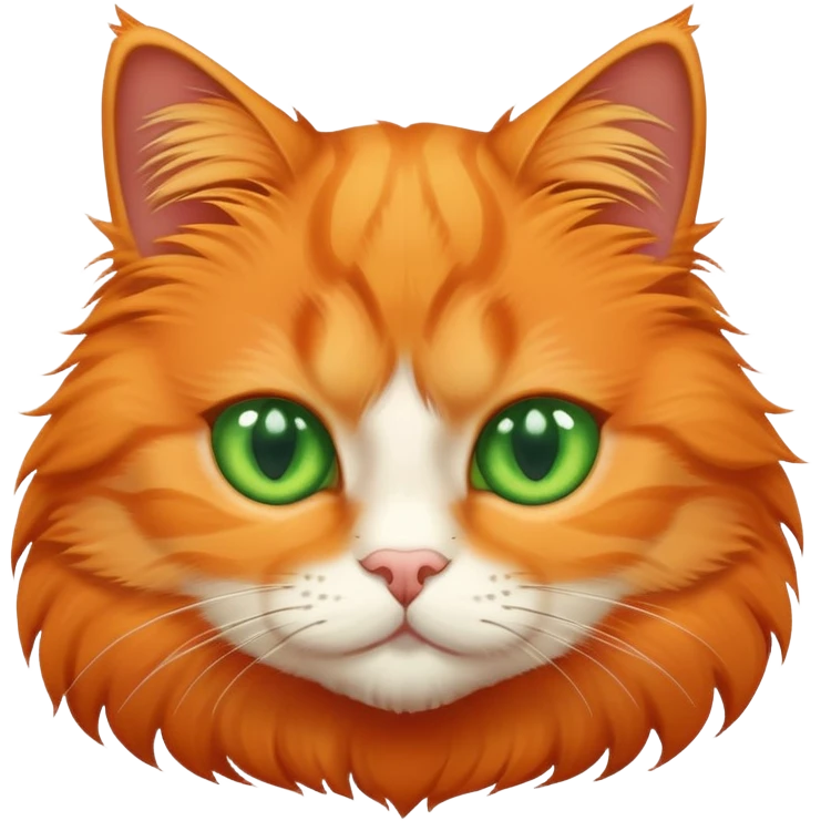 gato naranja esponjoso ojos verdes  emoji