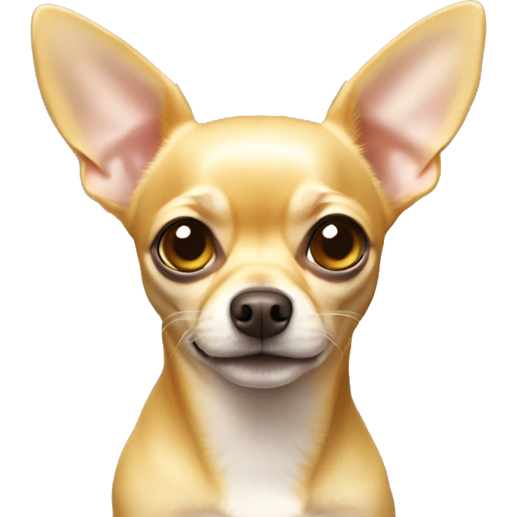 Yellow Chihuahua with light brown nose and hazel eyes and floppy ears emoji