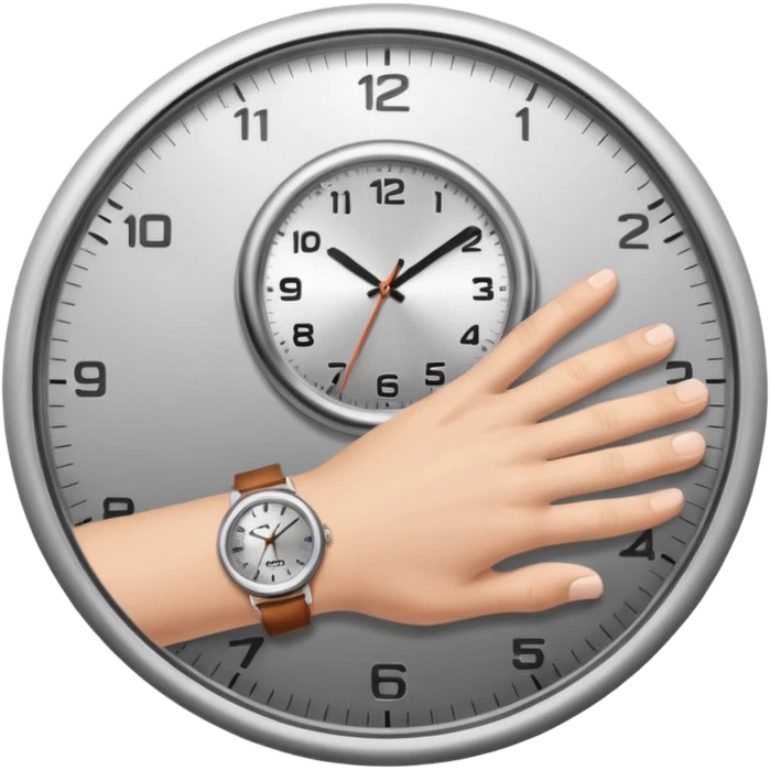 A hand with a watch emoji