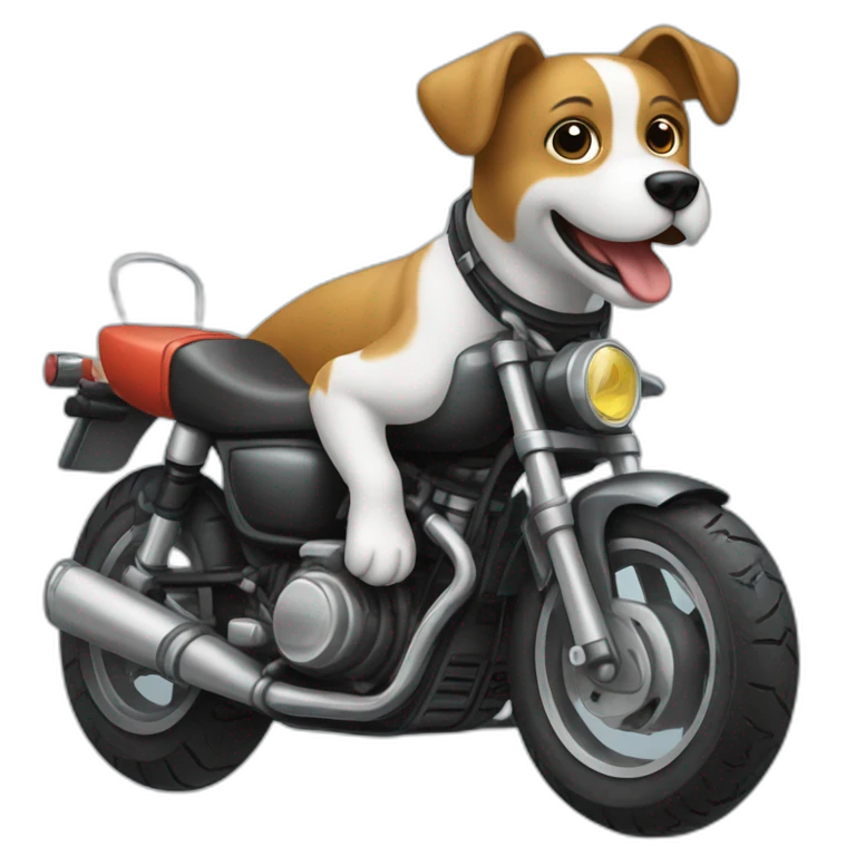 Chien sur une moto emoji