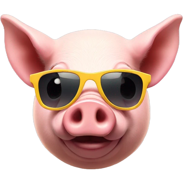 a pig with sun glasses emoji