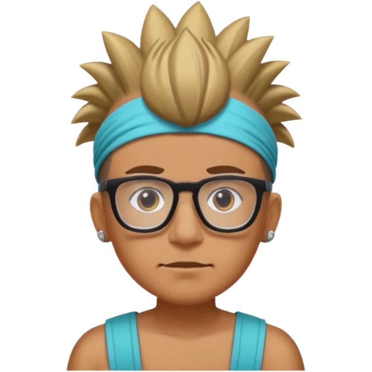 extreme mohawk person face headband glassess emoji