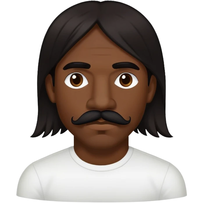 portrait of a man with long dark hair and mustache, inspired by Anthony Kiedis emoji