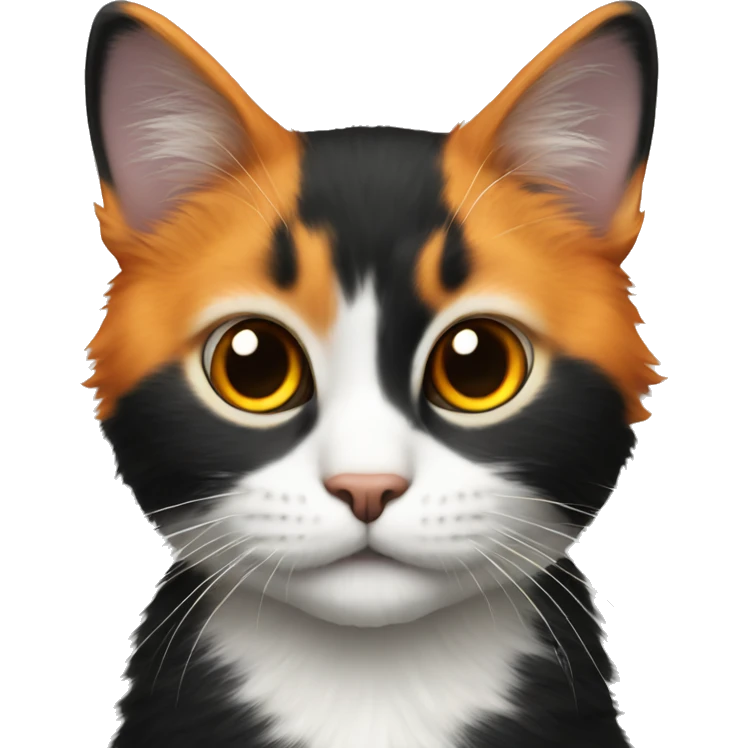 Cat with half orange and half black fur  emoji