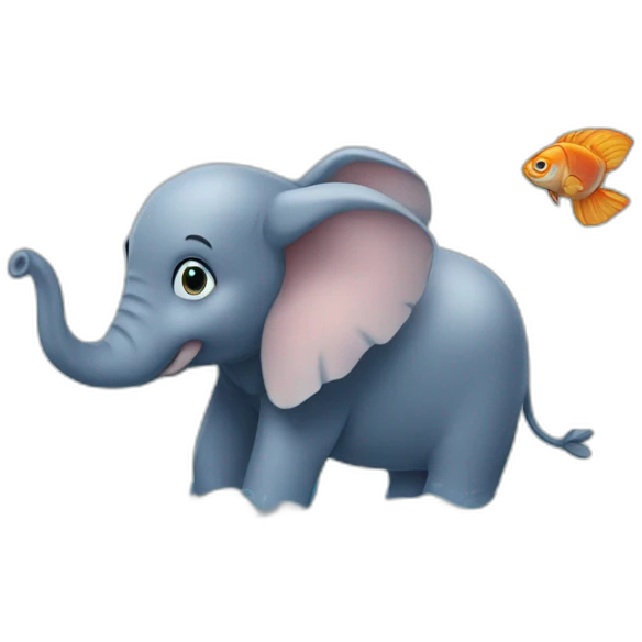 Éléphant sur poisson emoji