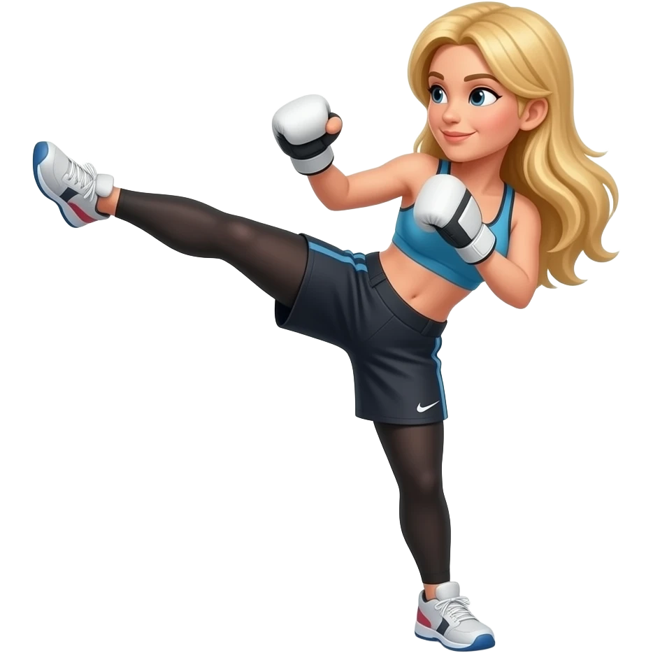 50 year old long blonde hair woman Kickboxing emoji