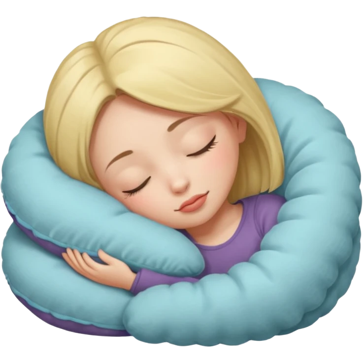 girl with closed eyes head on pillow emoji