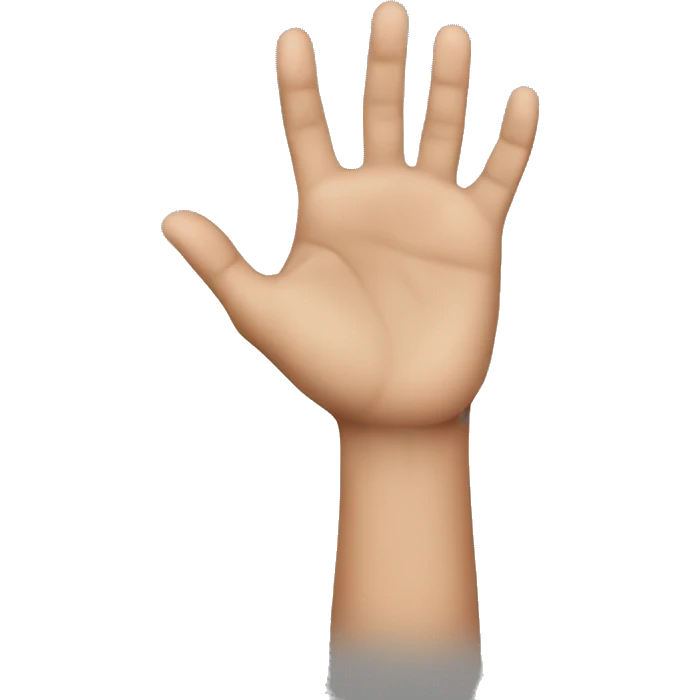 a hand without half ring finger emoji