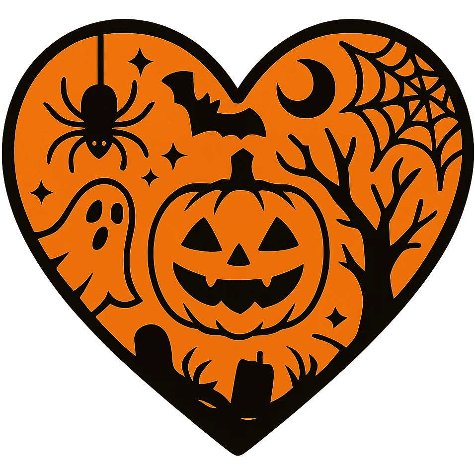 Halloween heart, remove background emoji