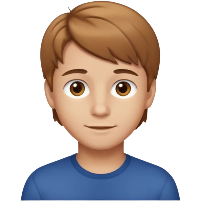 A boy with light brown hair and brown eyes and white skin emoji