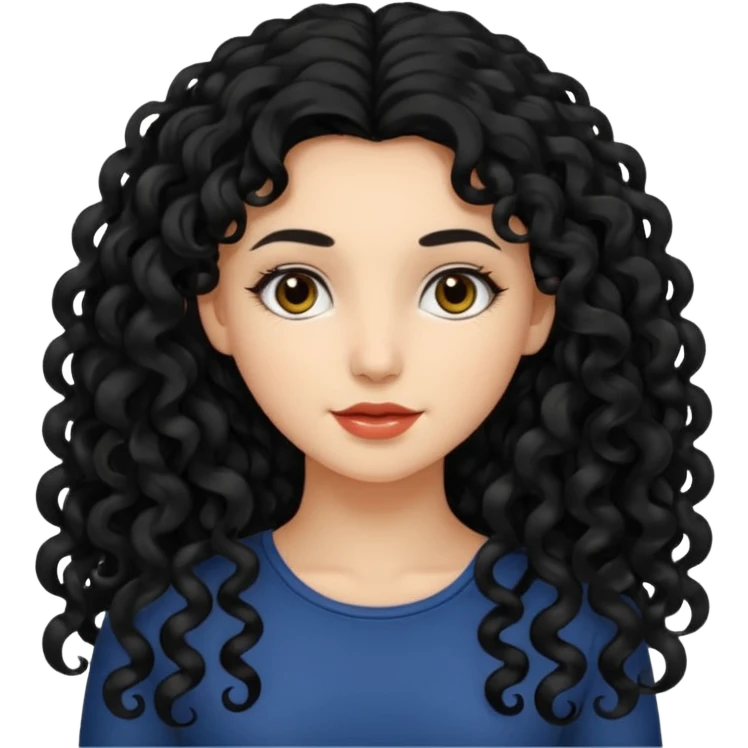 𝑅𝑎𝑔𝑎𝑧𝑧𝑎 𝑐𝑜𝑛 𝑐𝑎𝑝𝑒𝑙𝑙𝑖 𝑅𝑖𝑐𝑐𝑖 𝑛𝑒𝑟𝑖 𝑙𝑢𝑛𝑔ℎ𝑖 emoji