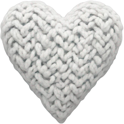 White knitted heart emoji