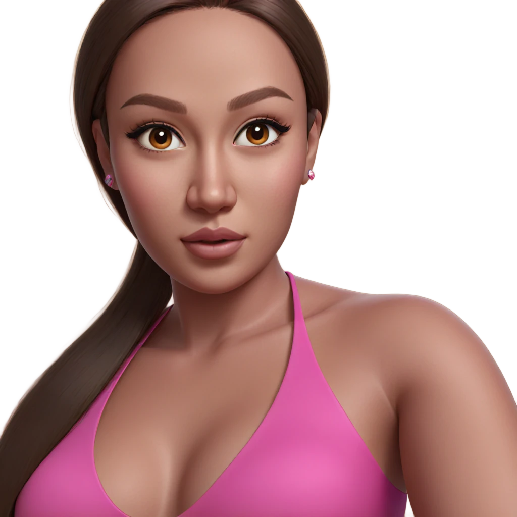 realistic girl in pink dress emoji