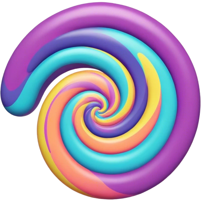 3D, psychedelic colored hippie style swirl emoji