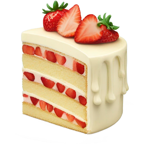 cream vanilla cake with strawberry on top emoji