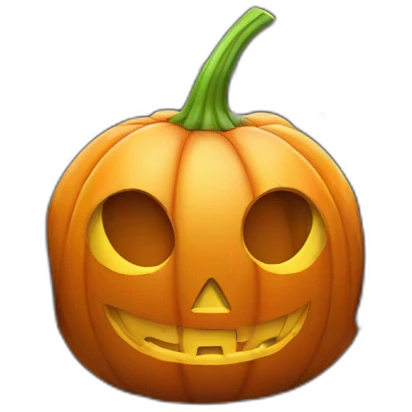 halloween pumpkin with headphones sitting in front of a laptop emoji