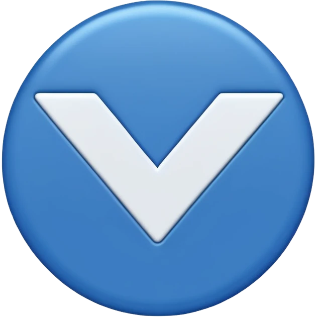 A blue circle with a white checkmark inside (dark blue checkmark) emoji