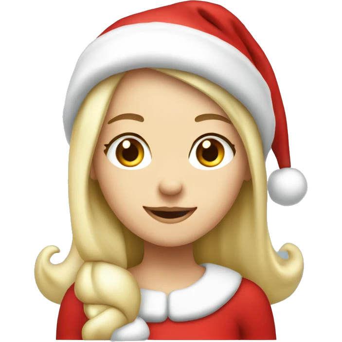 White blond girl as santa claus With hat  emoji