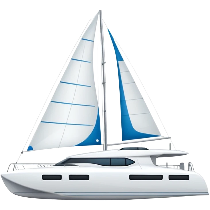 A catamaran with a white background. No wording or lettering on the boat  emoji