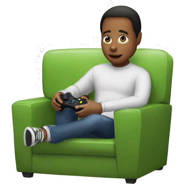 adulto, usando un control xbox emoji