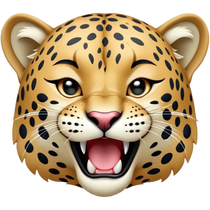 cinematic-realistic-yawning-young jaguar-portrait-emoji,-head-tilted-slightly-with-a-dramatic,-wide-open-yawn,-showcasing-a-lithe,-graceful-build-with-distinctive-rosette-patterns-and-sleepy,-half-closed-eyes,-simplified-yet-irresistibly-adorable, realistic emoji