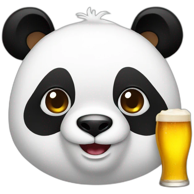 panda with beer emoji