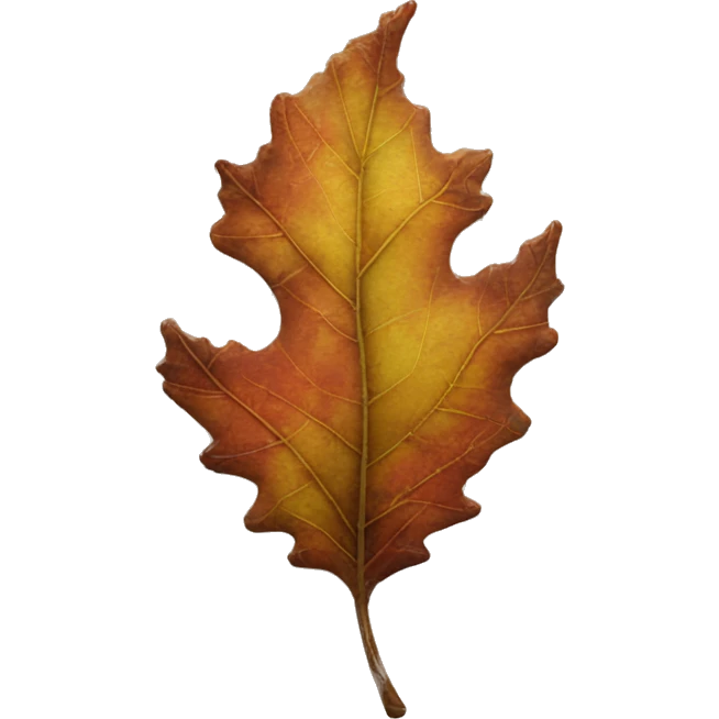 Realistic decaying autumn leaf emoji