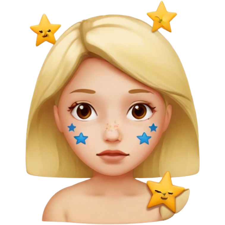 cute Pimple stars patch on girl’s face  emoji