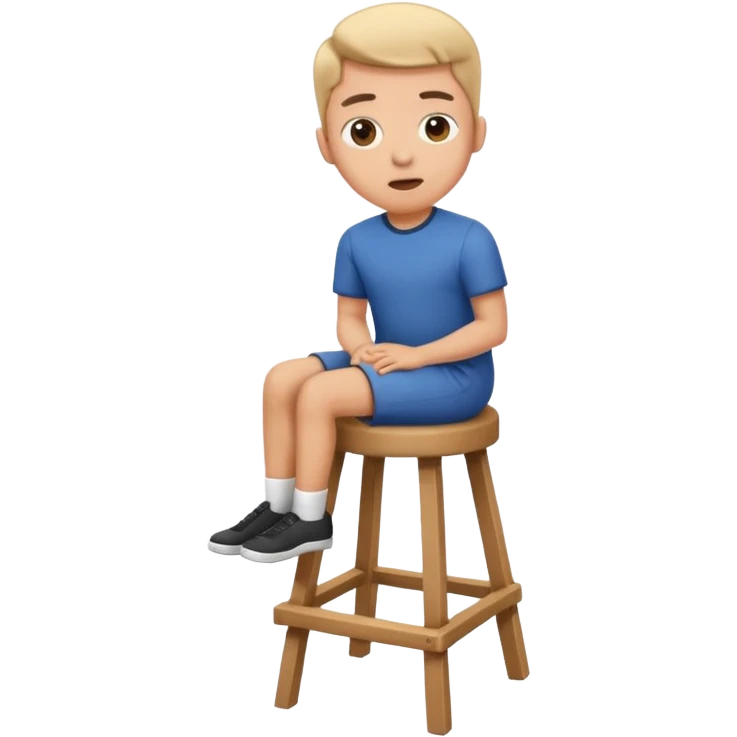 a person sitting on stool moving full backward head. emoji