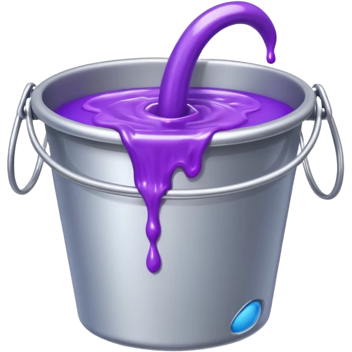 shiny silver bucket with purple slime emoji
