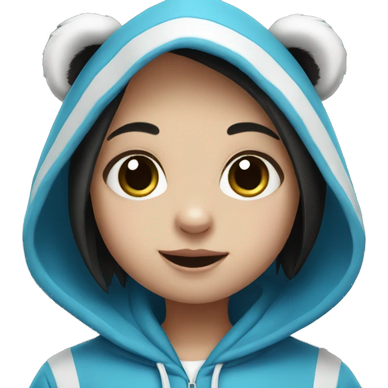 girl panda with blue hoodie emoji