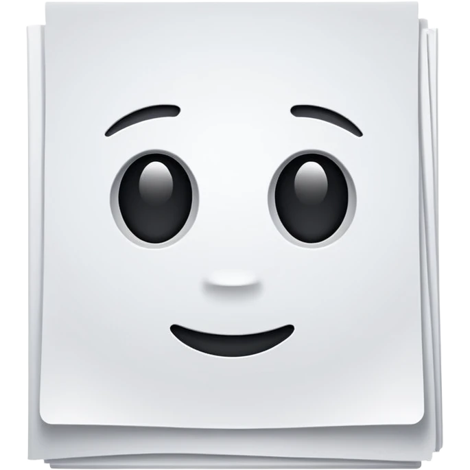 one white paper with text emoji
