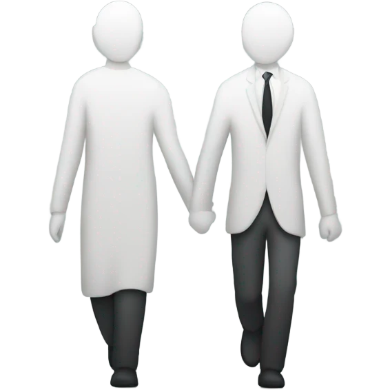 A minimalist emoji showing two people walking side by side with speech bubbles above their heads to represent an informal conversation. emoji