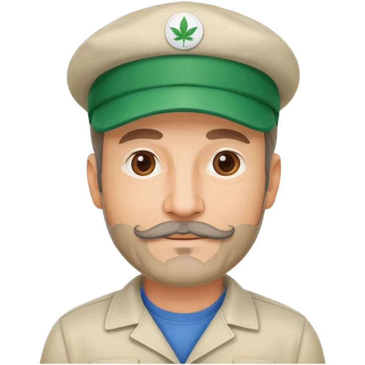 Middle-aged man with facial hair, dispensary owner, wearing a cap emoji