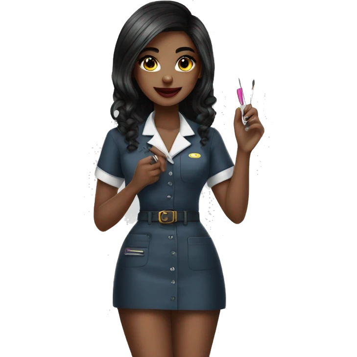 nail artist girl ink uniform  emoji