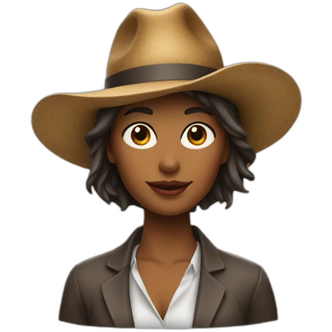 Femme avec un chapeau de caca emoji