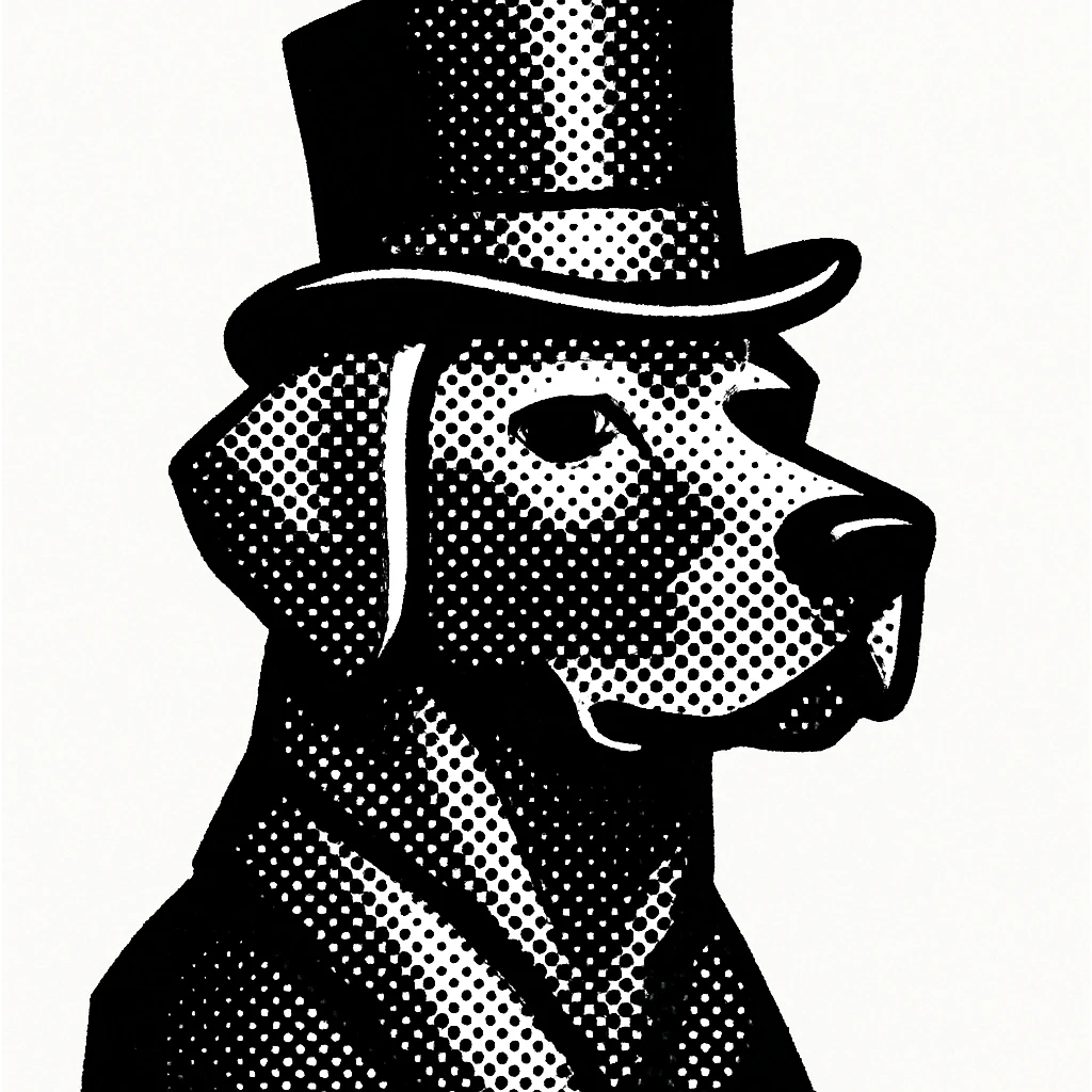 dog with tophat emoji