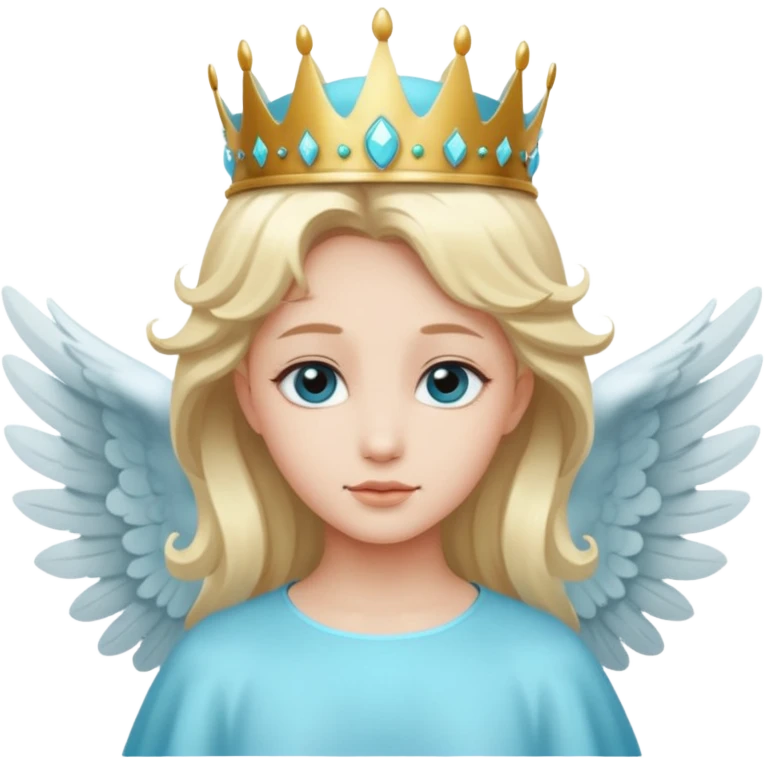 an angel with a cyan crown on his head, 4 wings emoji