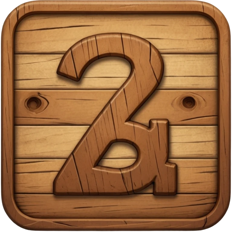 Wooden number 4 emoji