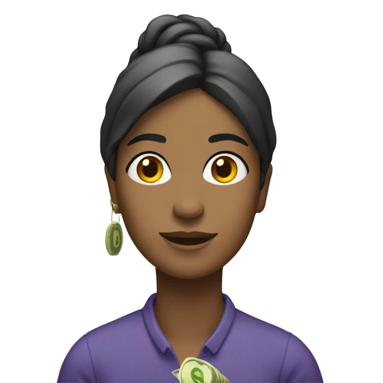Una mujer con dinero  emoji