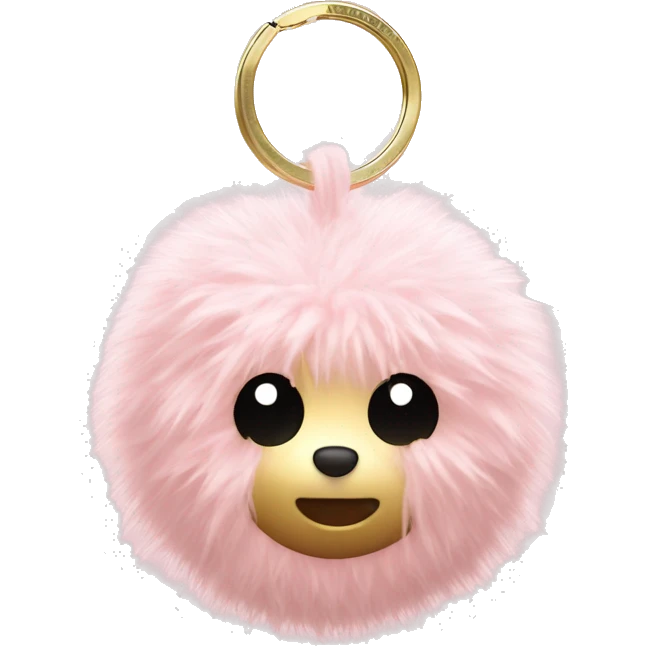 Light Pink and Gold Plain Fluff Ball Keyring emoji