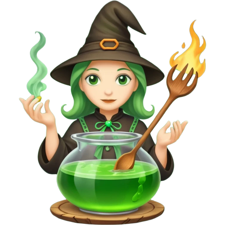 green witch cooking potion emoji