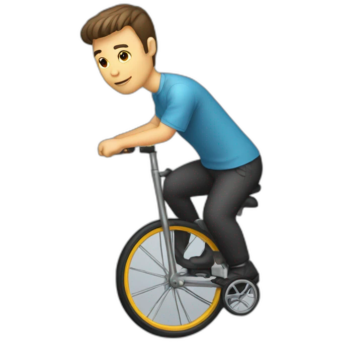 causasian male unicycle emoji