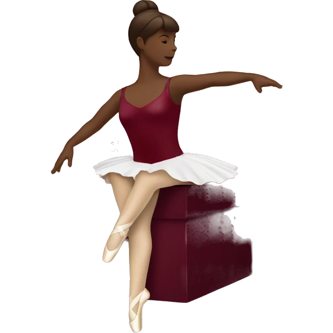 burgundy music box with a silhouette of a ballerina emoji